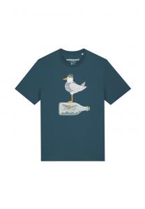 Футболка с принтом MÖWE MIT HUT watapparel, бирюзовый