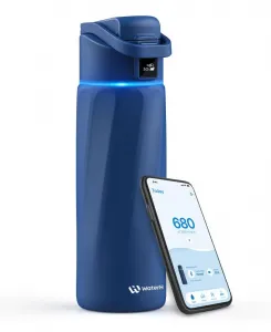 Умная термобутылка для воды объемом 0,7 л (около 700 мл) с функцией отслеживания уровня гидратации Waterh, синий