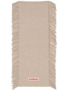 Шерстяной шарф с бахромой Acne Studios, нейтральный цвет