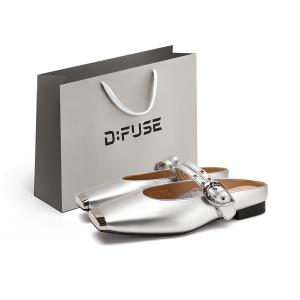 D:FUSE SCANDINAVIA D FUSE SCANDINAVIA Скользоустойчивые закрытые тапочки для женщин серебристые, цвет Silver