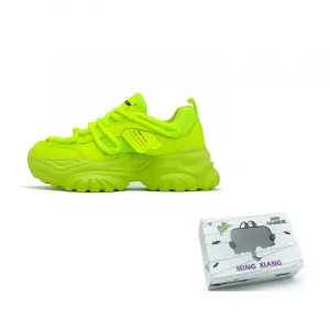 Повседневные амортизирующие, устойчивые к истиранию, увеличивающие рост низкие массивные кроссовки unisex MINGXIANG, Neon зеленый