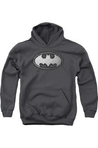 Батмен Логотип из изоленты Молодежная толстовка с капюшоном Gildan, Charcoal