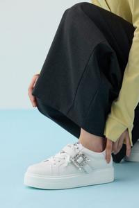 кроссовки на платформе с боковой пряжкой