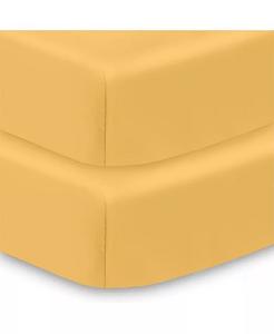 Дышащая простыня из детского хлопка и перкаля, для матраса для детской кроватки и кроватки размером 52 x 28 дюймов (2 шт.) BreathableBaby, желтый