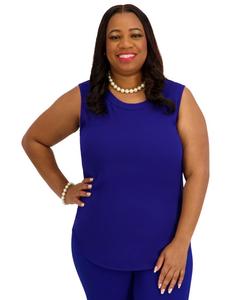 Женская футболка без рукавов с круглым вырезом, стандартные и большие размеры Kasper, Royal Signature