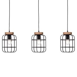 Подвесной светильник Brilliant Gwen III, железо/сосна частично твердая - 3 пламени