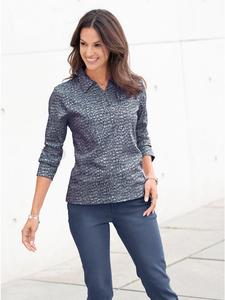 Рубашка-поло с принтом темно-синего и серого цвета WITT WEIDEN