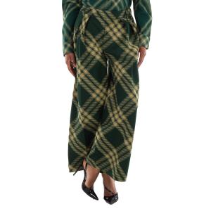 Широкие шерстяные брюки-бойфренды в клетку Burberry, розовый