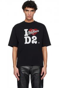 Футболка свободного кроя в стиле Vaquera Dsquared2, черный