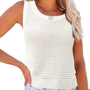 Женский рифленый топ-ками с круглым вырезом Clearflower, White