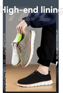 Обувь для мужчин Мужские сетчатые оксфорды Кроссовки для бизнеса и повседневной носки Классические шнурки Для ходьбы Теннисные удобные кроссовки Слипоны Лодочные туфли Легкие с мягкой подошвой и дышащие модные кроссовки Baimiu, зеленый