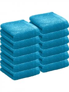 Redbest  Махровое полотенце для гостей, легкое, махровое, упаковка из 12 штук, цвет Oceanside, бирюзовый