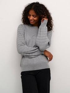 Топ с длинными рукавами Nanna Pattern Knit KAFFE, Grey Melange