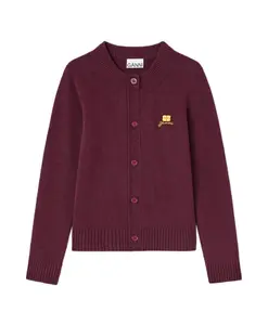 Кардиган из смеси шерсти Ganni, красный