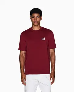 Мужская футболка с коротким рукавом и контрастным логотипом на груди Armani Exchange, бордовый