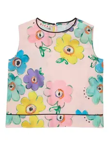 Блузка с цветочным принтом Marni Kids, розовый