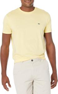Мужская футболка Lacoste с коротким рукавом и круглым вырезом из джерси Pima, Napolitan Yellow