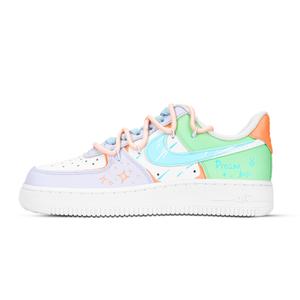 Nike Кроссовки для скейтбординга Air Force 1 Dream Starry Path, устойчивые к истиранию, низкие, унисекс, фиолетовые, синие, зеленые