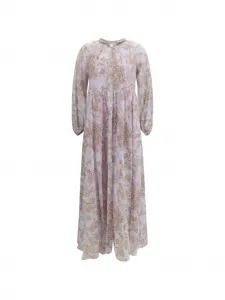 А-силуэтное платье с цветочным принтом Forte Forte, фиолетовый