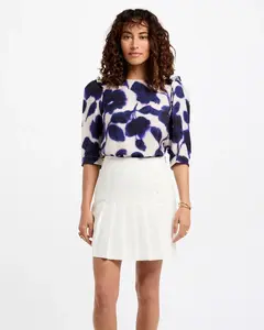 Женская блузка с 3/4 рукавами с принтом Morgan, синий/белый