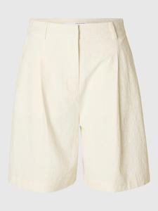 Обычные брюки со складками спереди SELECTED, Wool White