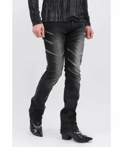 Tornado mart 3d черные винтажные джинсы с рваными краями