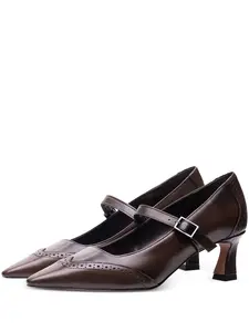 Туфли с пряжками Poche Paris, коричневый