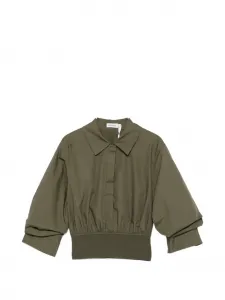 Укороченная рубашка с присборенными рукавами Simkhai, зеленый