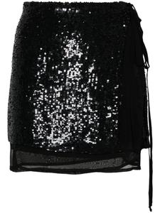 P.A.R.O.S.H. юбка мини Gabriel с пайетками, черный