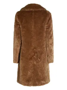 Пальто с лацканами из искусственного меха Herno, коричневый