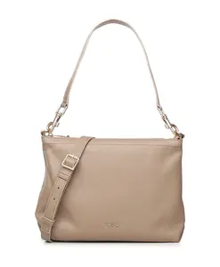 Бежевая кожаная женская сумка Biasia, бежевый