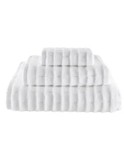 Набор из 3 банных полотенец из хлопка с текстурой под плитку "метро" Talesma, белый