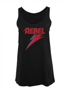 Женская майка David Bowie Distressed Rebel черного цвета F4NT4STIC