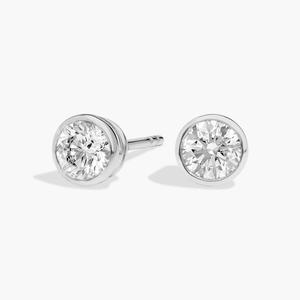 Серьги-гвоздики с бриллиантами в оправе из белого золота 14 карат (3/4 карата, чистота - HI / SI1-SI2) Blue Nile