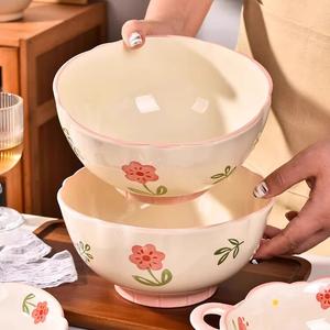 CERAMICS Керамическая суповая миска для дома, большая, 8 дюймов (20 см), новая подглазурная расцветка 2025, личная лапшичная миска