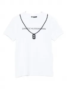Футболка с логотипом Daniele Alessandrini Kids, белый