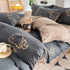 Antarctic Пододеяльник 220х240 см из хлопка, ткань с начесом, утолщенный, принт Whale