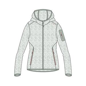 Женская куртка CMP с капюшоном из трикотажного меланжевого цвета 3H19826