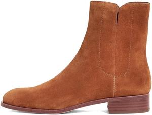 Женские модные ботильоны FYS с округлым носком, на низком среднем каблуке, с боковой молнией, для осени и зимы, повседневная обувь, размер 4-15 US, Brown