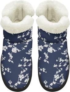 Женские зимние ботинки с меховой подкладкой, противоскользящие, короткие мини-ботинки, широкий размер, удобные повседневные зимние обувь, размеры 4.5-12 Chririnla, Aesthetic Floral