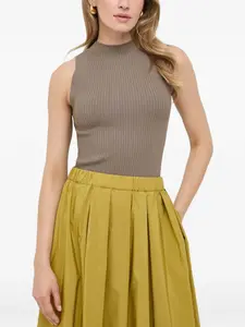 Ребристый топ без рукавов Kessie Ivy Oak, бежевый