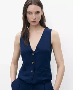 Женский жилет из лиоцелла с эффектом денима MANGO, синий