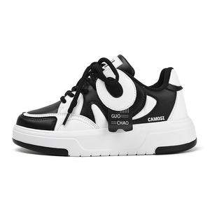 CAMOSI Низкие скейтерские кроссовки унисекс бело-черные, цвет White Black