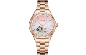 CITIZEN Часы Automatic Mechanical Movement Stainless Steel Strap Watch Women's Watch Pink Watch Dial