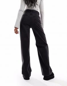 Широкие джинсы-папы черного цвета Asos Design