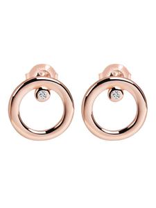 Adeliás Женские серьги - серьги-гвоздики из серебра 925 пробы с кубическим цирконием в золотой оправе