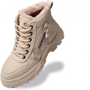 Женские зимние ботинки на платформе, теплые кроссовки, водонепроницаемые походные ботинки с молнией Chouiss, Khaki