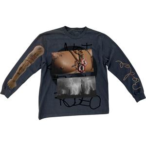 Футболка с длинным рукавом FW25 RODEO 10 YEARS DESERT, унисекс Travis Scott, черный