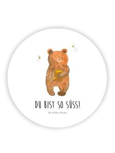 Mr. & Mrs. Panda Белый магнит на холодильник в виде медвежонка с надписью "Медовый мишка"