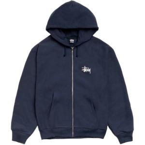 Мужские толстовки с капюшоном, средней и стандартной длины Stussy, темный синий